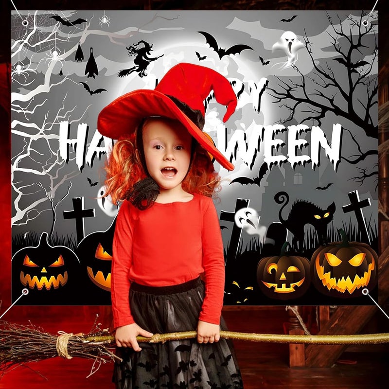 Pedel Halloween Trunk Or Treat Car Decoration Kits for Suv Banner, Happy Halloween Pumpkin Backdrop Banner for Archway Garage Door Haunted House Car Trunk Decor - Image 5